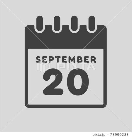 Icon day date 20 September, template calendar page 78990283