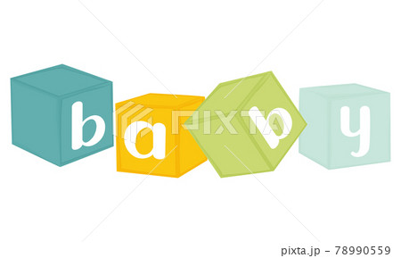 Baby colorful blocks with text baby. Vector illustration. 78990559