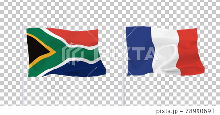 法國和南非的旗幟 78990691