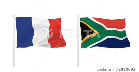 フランスと南アフリカ共和国の国旗 フランスと南アフリカ共和国の国旗 78990692