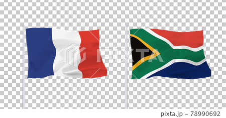 フランスと南アフリカ共和国の国旗 フランスと南アフリカ共和国の国旗 78990692