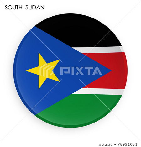 South Sudan flag icon in modern neomorphism style. Button for mobile application or web. Vector on white background