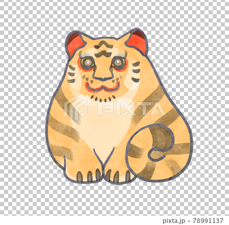 手繪圓老虎圖 78991137