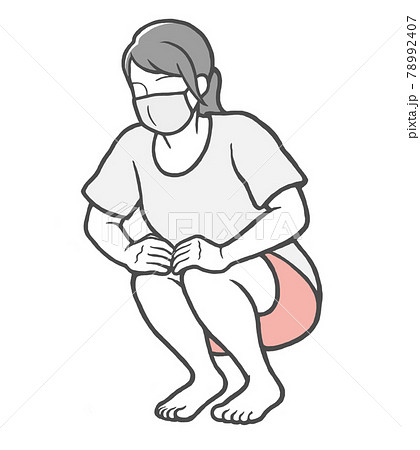 マスク 屈伸 女性 ストレッチ マスク 屈伸 女性 ストレッチ 78992407