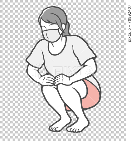 マスク 屈伸 女性 ストレッチ マスク 屈伸 女性 ストレッチ 78992407