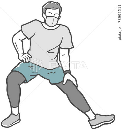 マスク 伸脚 男性 ストレッチ 外 マスク 伸脚 男性 ストレッチ 外 78992511