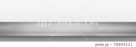 Metal kitchen countertop, iron texture, large table on a white background - Vector 78993521