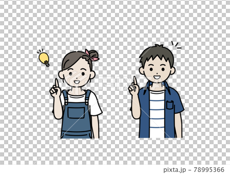 插圖閃爍的男孩和女孩的想法，兒童，小學生，低年級 78995366