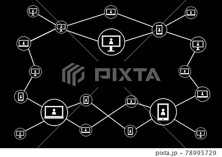 ブロックチェーン Block Chain 分散型台帳 のイラスト素材