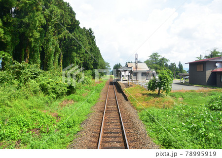 2020年夏の山形鉄道フラワー長井線と車窓からの風景 78995919