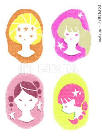星座イラスト女の子（しし座・おとめ座・てんびん座・さそり座） 78996203