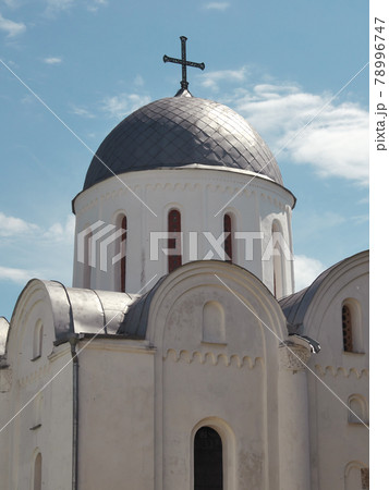 Dome of the Borisoglebsky Cathedral in Chernigov. The dome of the Orthodox Church against the sky. 78996747