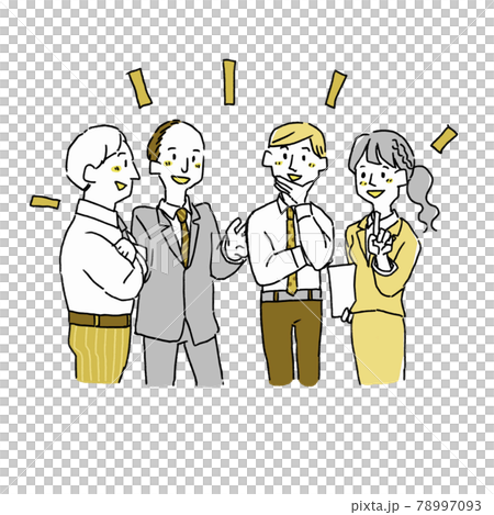 会話をするスーツの男女（4人） 78997093