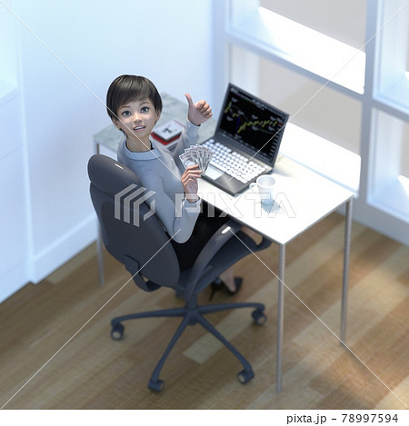 ネットビジネス 成功 イメージ perming 3DCGイラスト素材 ネットビジネス 成功 イメージ perming 3DCGイラスト素材 78997594