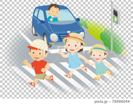 横断歩道を渡る子供たち 横断歩道を渡る子供たち 78998044