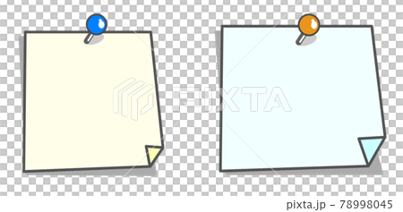 用圖釘將便條紙推到牆上的插圖 用圖釘將便條紙推到牆上的插圖 78998045