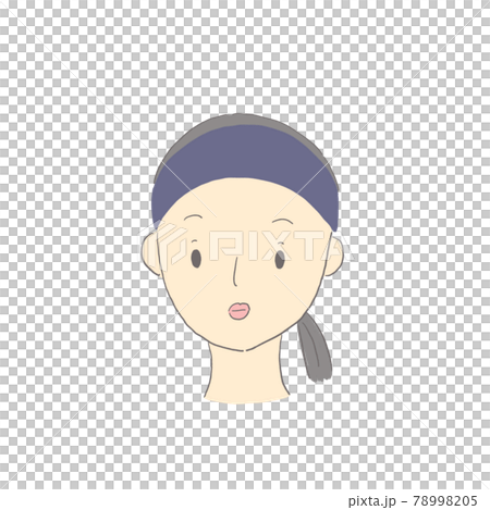 前髪を上げた女性のイラスト 78998205