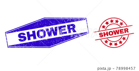 SHOWER Rubber Stamp Seals in Circle and Hexagonal Forms SHOWER Rubber Stamp Seals in Circle and Hexagonal Forms 78998457