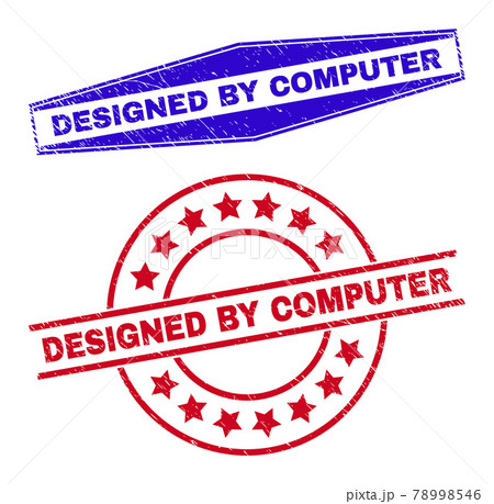 DESIGNED BY COMPUTER Corroded Stamps in Circle and Hexagonal Shapes 78998546