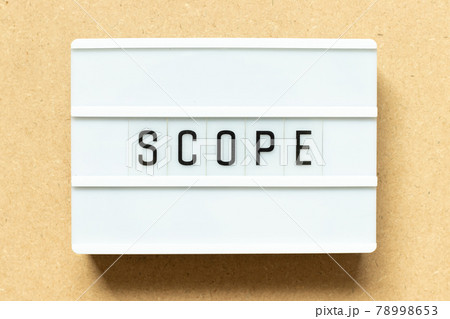 Lightbox with word scope on wood background 78998653