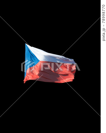 Czech Republic flag waving in the wind. Isolated on background. 78998770