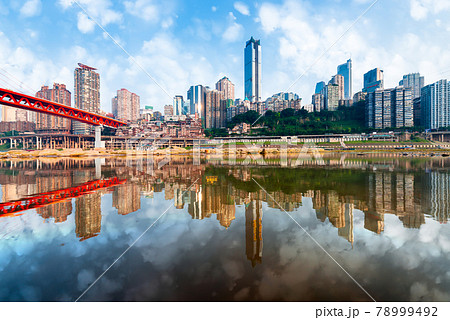 Chongqing, China cityscape at the Jialing River Chongqing, China cityscape at the Jialing River 78999492