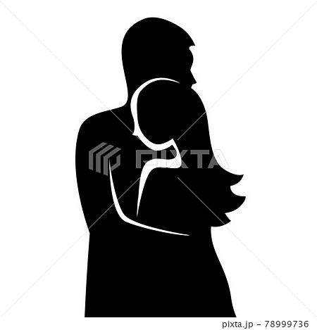 Silhouette of a couple in love in an embrace 78999736