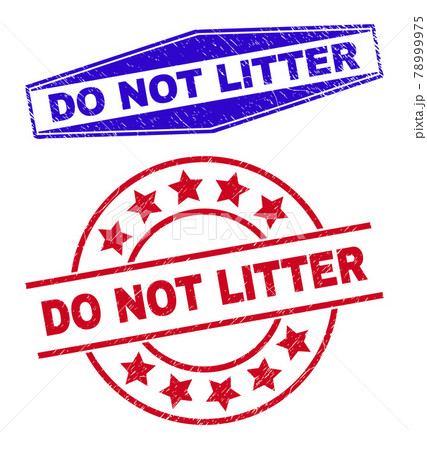 DO NOT LITTER Corroded Stamps in Circle and Hexagon Forms DO NOT LITTER Corroded Stamps in Circle and Hexagon Forms 78999975