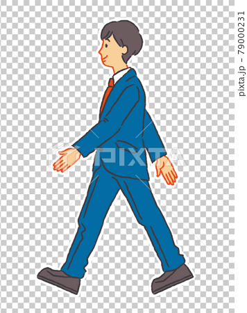 Male student walking forward - Stock Illustration [79000231] - PIXTA