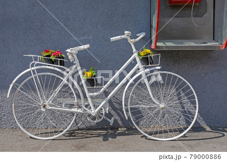 White Bicycle Flowers 79000886
