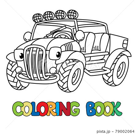 Funny Buggy Car Or Outroader Coloring Bookのイラスト素材
