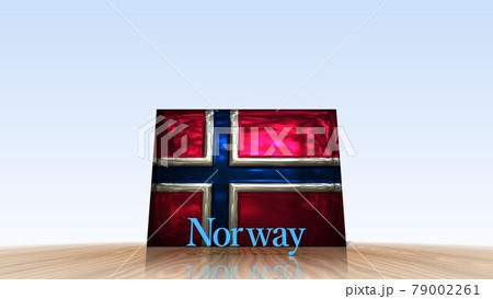床に映るNorwayの国旗とテキスト4-3-2 79002261