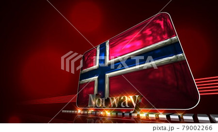 床に映るNorwayの国旗とテキスト3-3-3 79002266