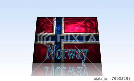 床に映るNorwayの国旗とテキスト1-3-2 79002298