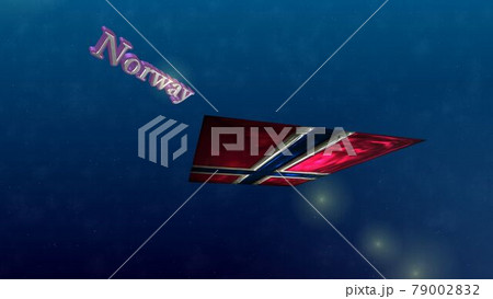 宇宙を飛行するNorwayの国旗とテキスト6-3-3 宇宙を飛行するNorwayの国旗とテキスト6-3-3 79002832