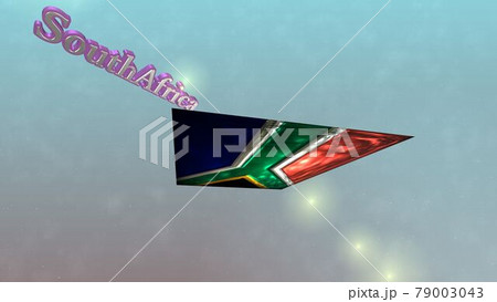 宇宙を飛行するSouthAfricaの国旗とテキスト6-3-3 79003043