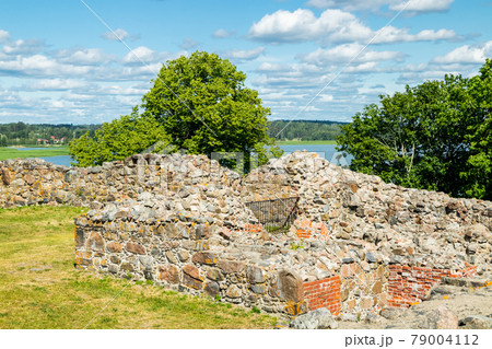 Kuusisto castle ruins at sunny summer day in Kaarina, Finland. Kuusisto castle ruins at sunny summer day in Kaarina, Finland. 79004112