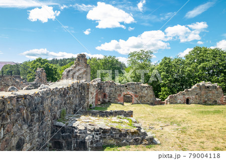 Kuusisto castle ruins at sunny summer day in Kaarina, Finland. Kuusisto castle ruins at sunny summer day in Kaarina, Finland. 79004118
