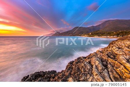 Sunset over Mediterranean sea 79005145