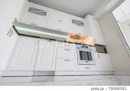 Luxurious white modern kitchen interior 79006581