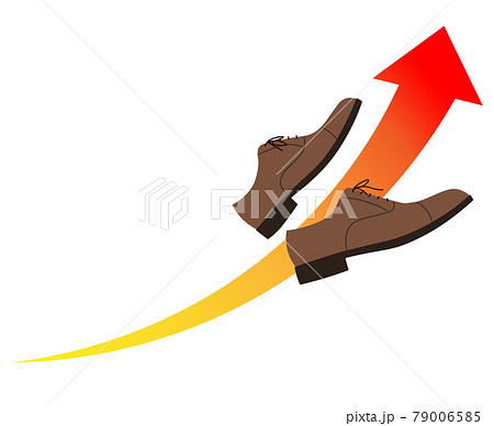ビジネスシューズ6 矢印上昇のイラスト素材