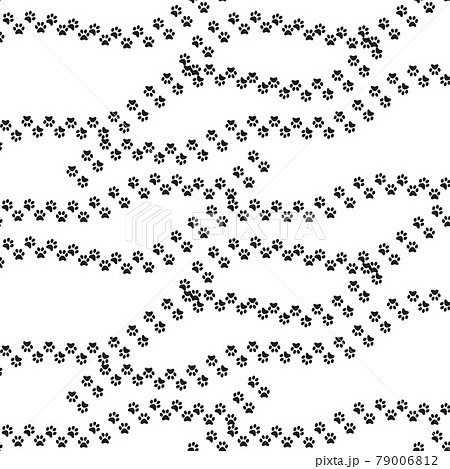 Animal footprint seamless pattern. Footprints of a cat Animal footprint seamless pattern. Footprints of a cat 79006812