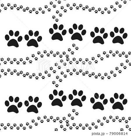 Animal footprint seamless pattern. Footprints of a cat 79006814