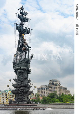 Russia, Moscow Peter the Great monument to the 300th anniversary of the Russian Navy 79007085