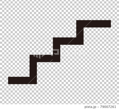 シンプルな階段のアイコン/白背景 79007261