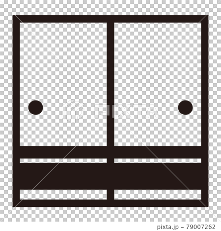 シンプルな襖のアイコン/白背景 79007262