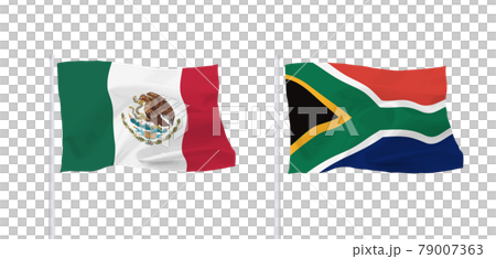 メキシコと南アフリカ共和国の国旗 79007363