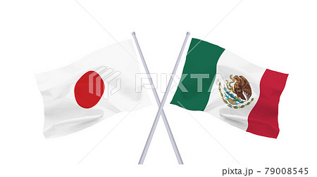 日本とメキシコ合衆国の国旗