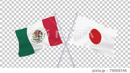 日本とメキシコ合衆国の国旗 79008546