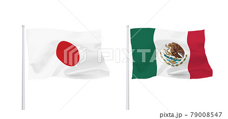 日本とメキシコ合衆国の国旗